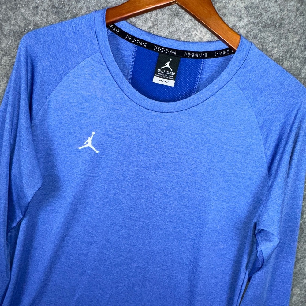 Nike Jordan 23 Shirt Mens 2XL Blue Dri-FIT Alpha Compression Long Sleeve AO9216